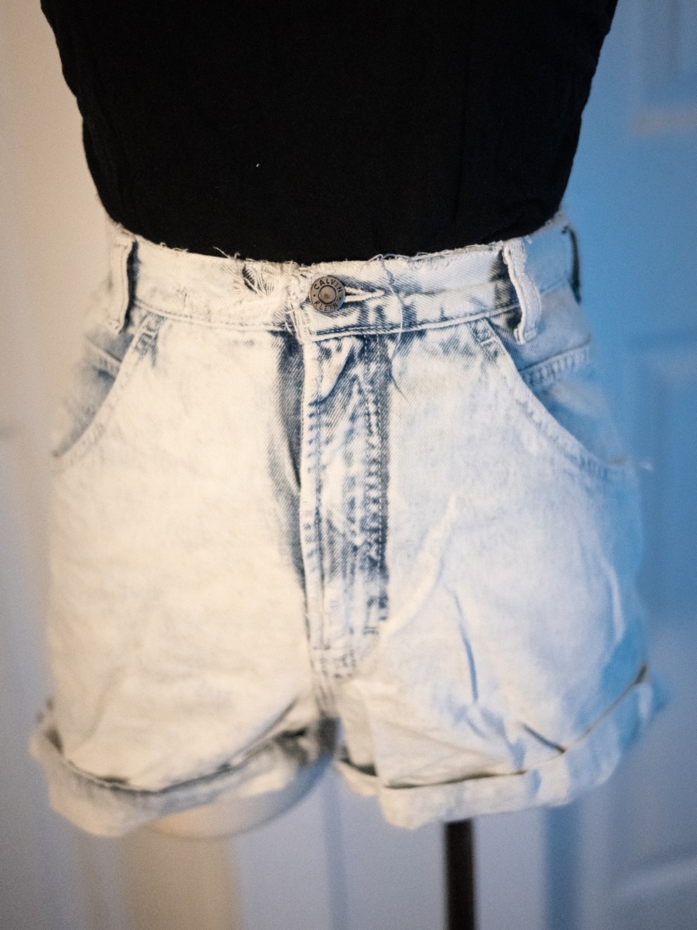 Vintage Calvin Jeans Faded Light Blue High-Rise Denim Shorts